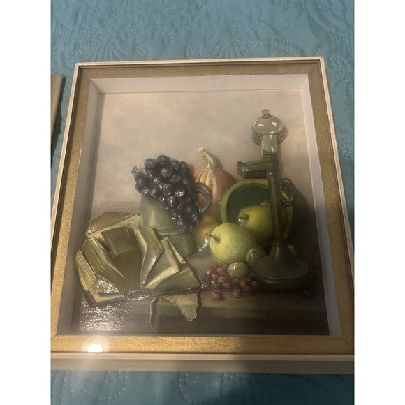 Pair Henk Bos 3D Still Life Wall Art Althea Originals Signed Numbered - Picture 5 of 11